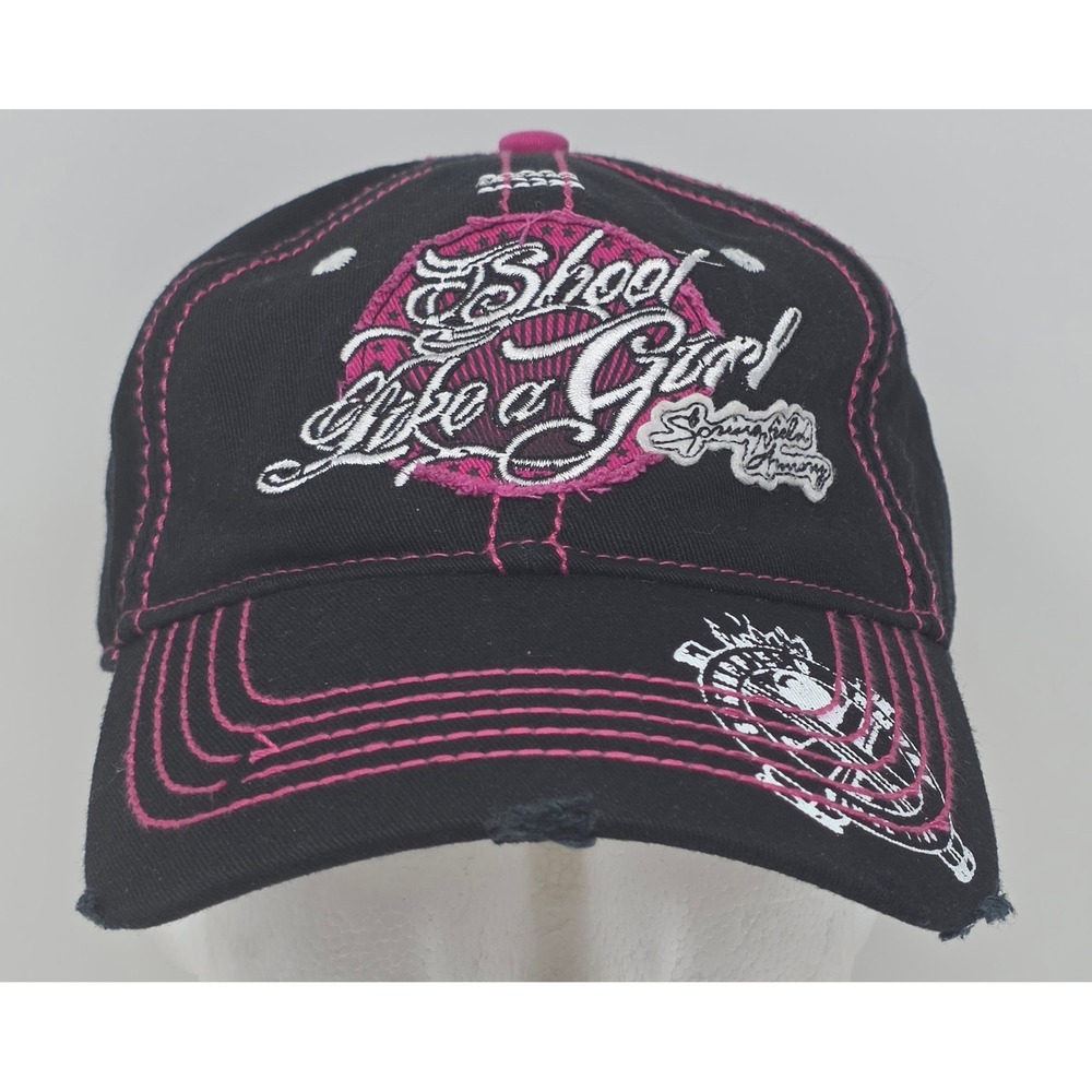 Springfield Armory Strapback Hat Women Black Pink "Shoot Like a Girl" Cap